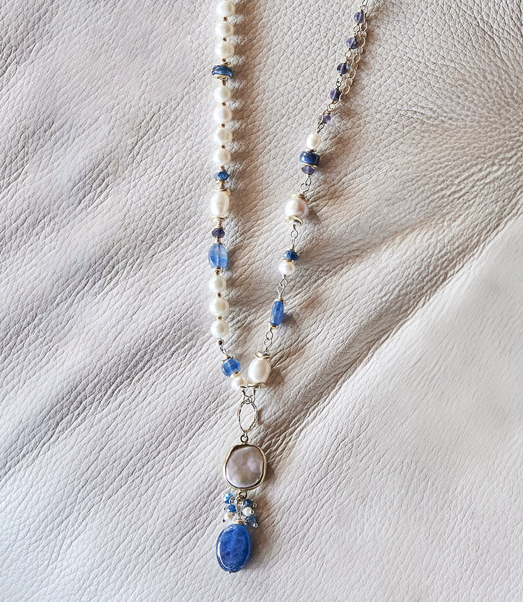 Pearl and Kyanite Necklace