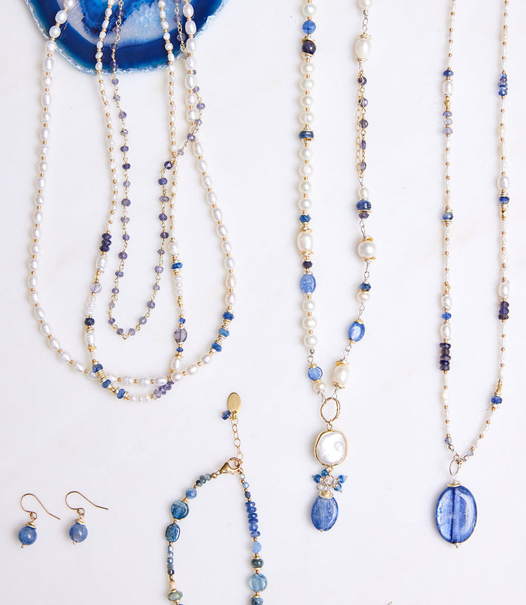 Pearl and Kyanite Necklace