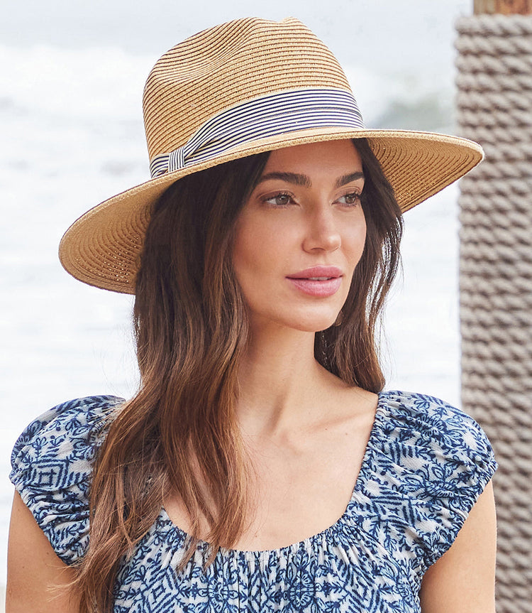 Panama Hat With Striped Band