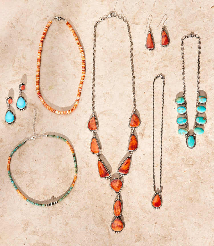 Spiny Oyster Lariat Necklace