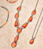 Spiny Oyster Lariat Necklace