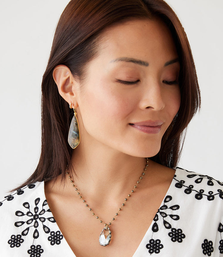 Pyrite Crystal Pendant Necklace