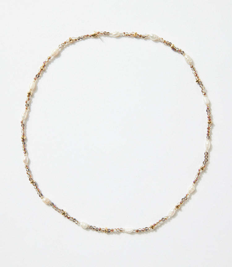 Beaded Gemstone And Pearl Stretch Bracelet