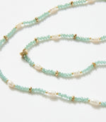 Beaded Gemstone And Pearl Stretch Bracelet