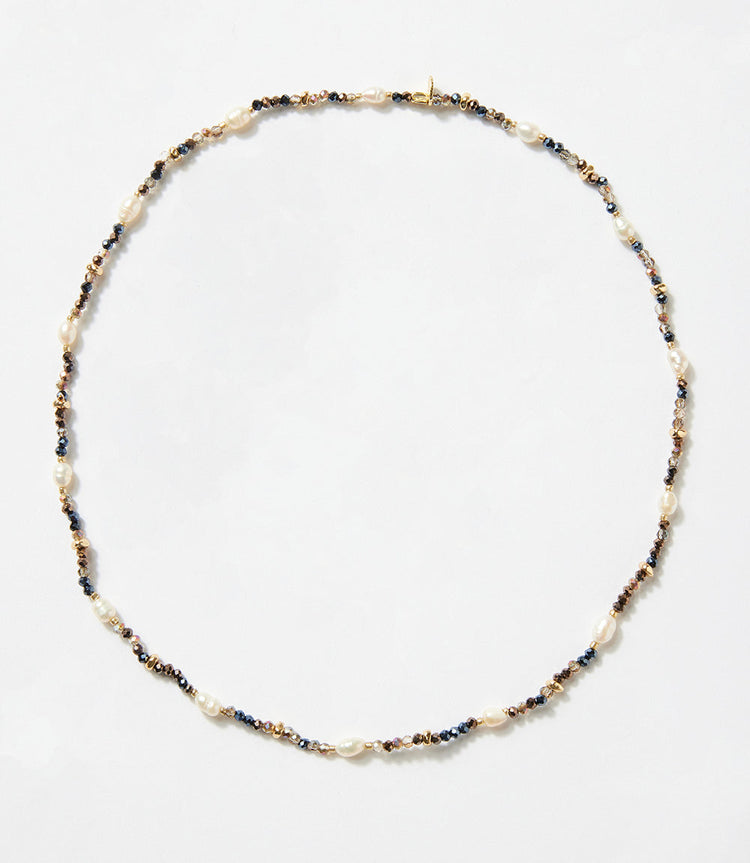 Beaded Gemstone And Pearl Stretch Bracelet