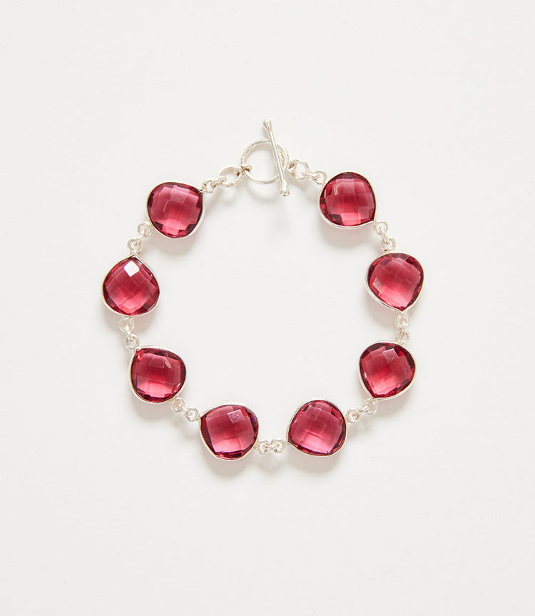 Dark Pink Amethyst Quartz Bracelet