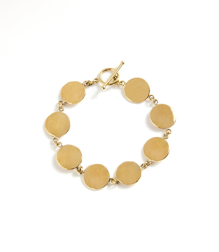 Gold Disc Station Bracelet