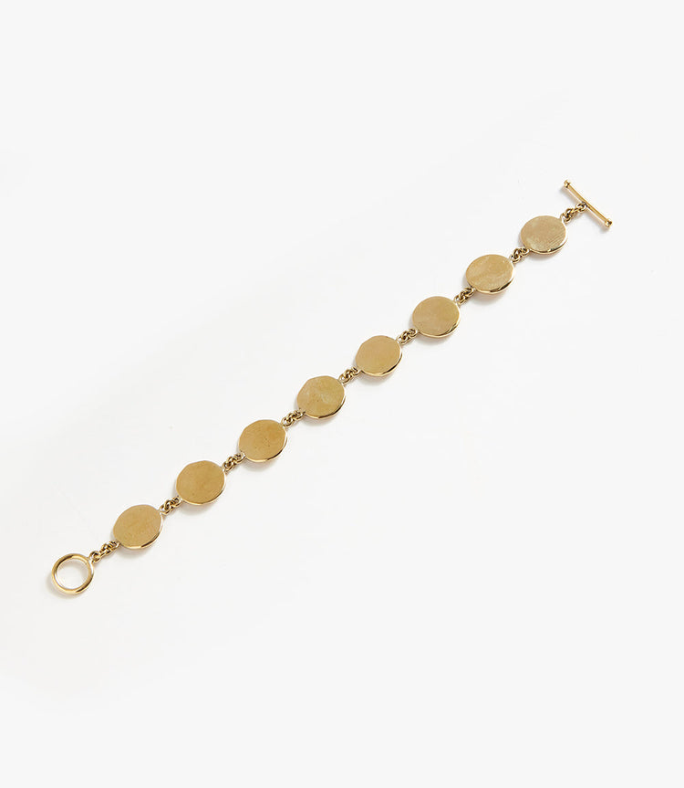 Gold Disc Station Bracelet