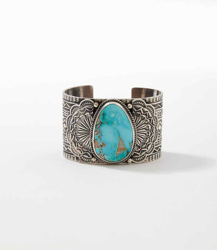 Natural Royston Turquoise Cuff Bracelet
