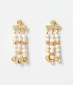 Triple Pearl Strand Earrings