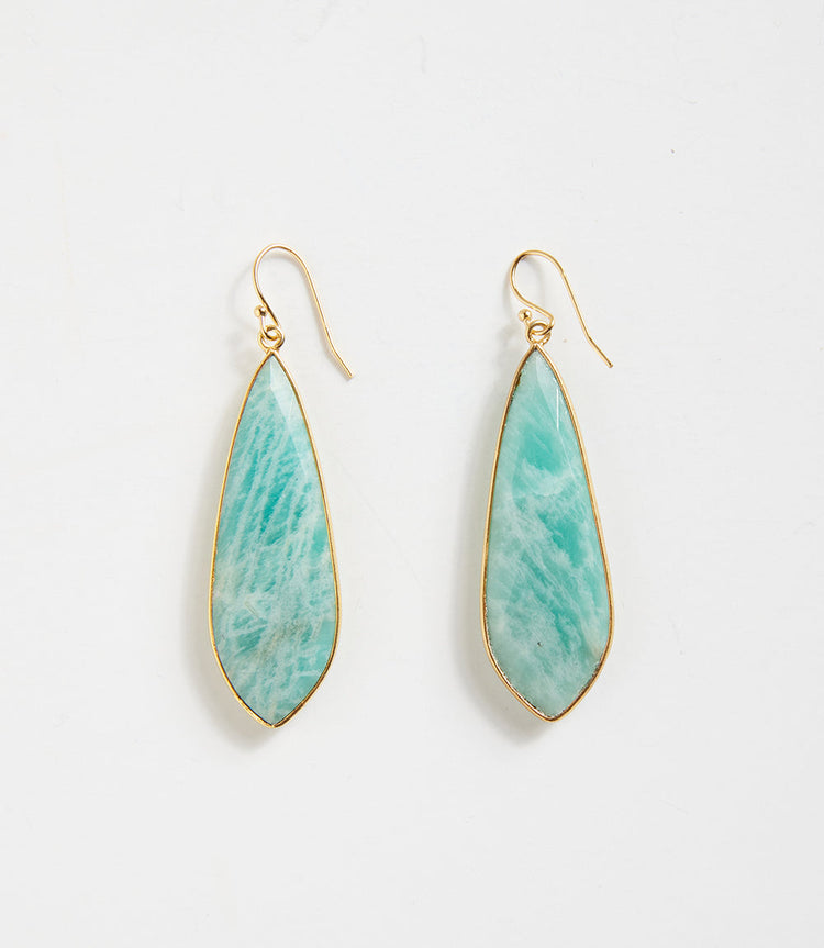 Large Natural Gemstone Earrings