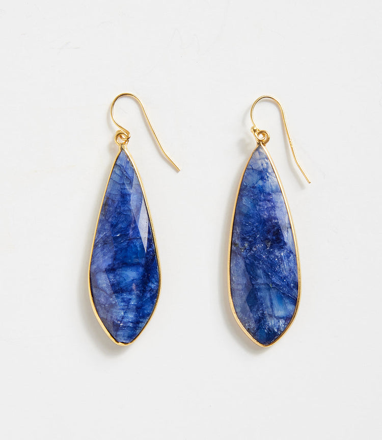 Large Natural Gemstone Earrings