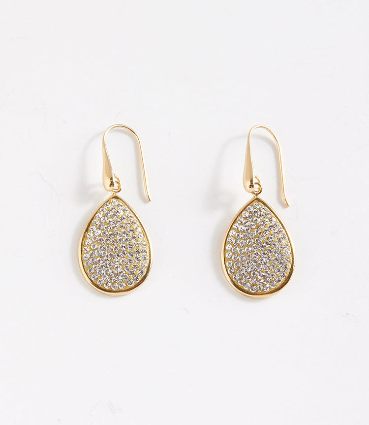Swarovski® Pavé Crystal Teardrop Earrings