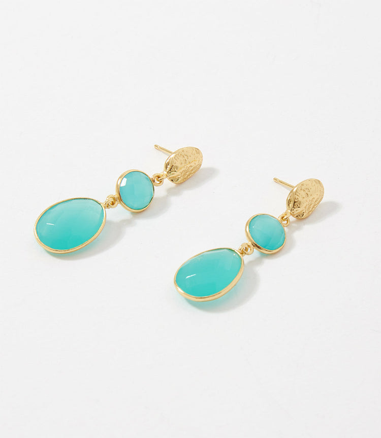 Double Drop Gemstone Earrings