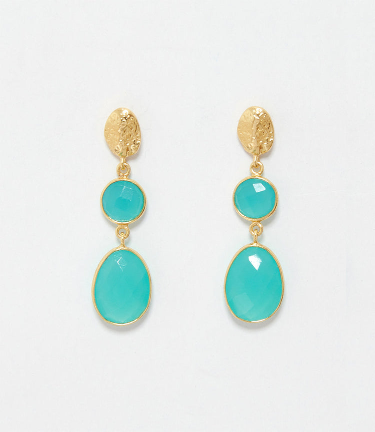Double Drop Gemstone Earrings