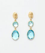 Double Drop Blue Topaz Earrings