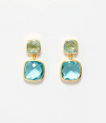 Cushion Cut Blue Topaz Earrings