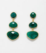 Triple Drop Gemstone Earrings