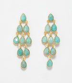 Large Gemstone Chandelier Earrings