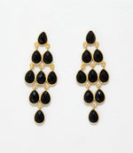 Large Gemstone Chandelier Earrings