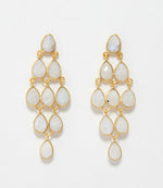Large Gemstone Chandelier Earrings