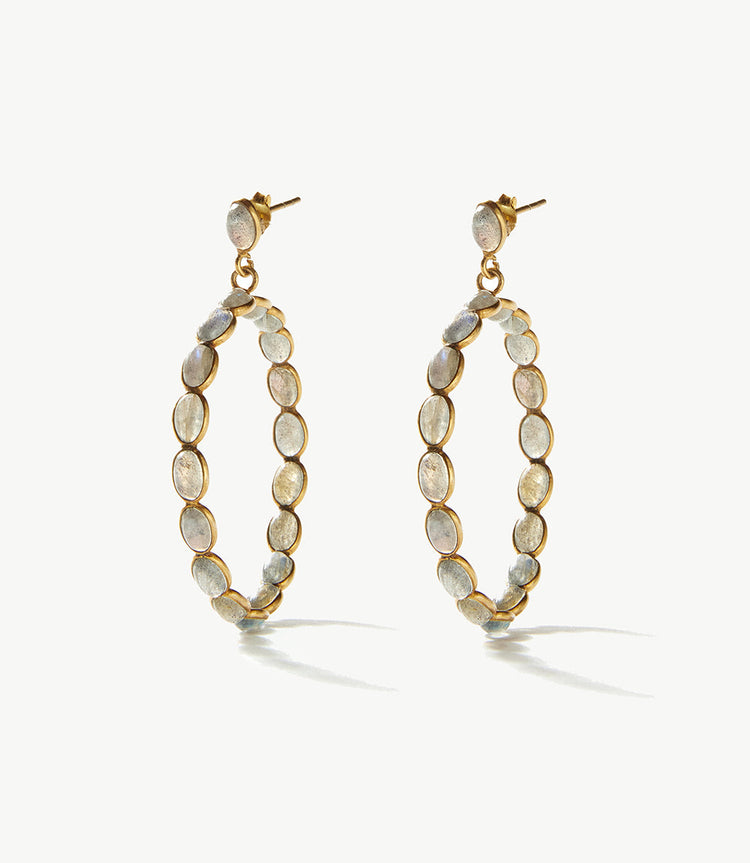 Gemstone Hoop Earrings