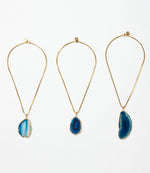 Blue Agate Pendant Necklace