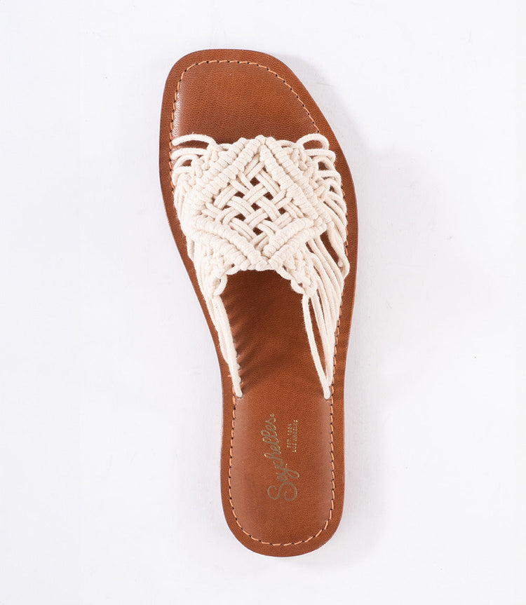 Mahogany Woven Slides