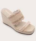 Frayed Raffia Wedges