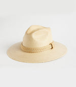 Braided Trim Palm Leaf Fedora Hat