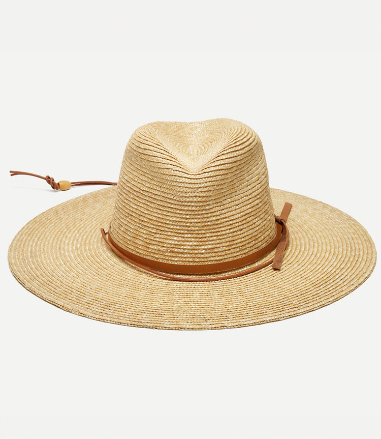 Straw Hat With Leather Tie