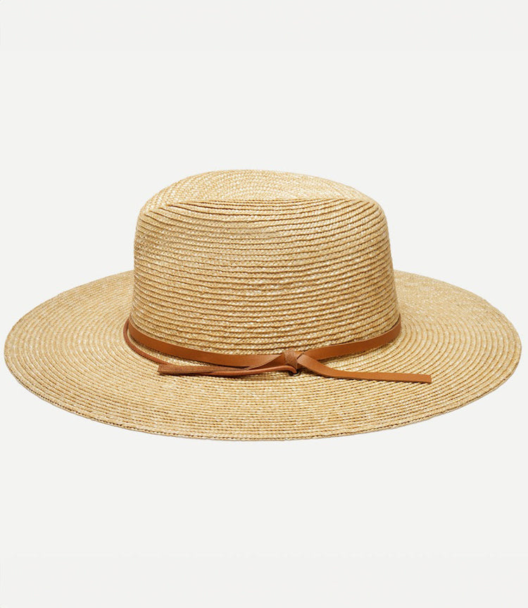Straw Hat With Leather Tie