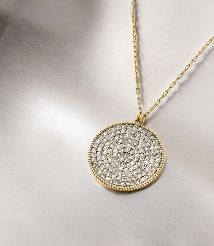 Pavé Disc Necklace