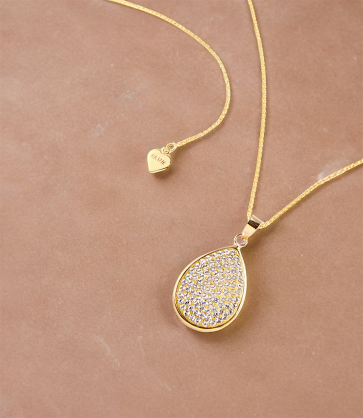 Swarovski® Pavé Crystal Teardrop Necklace