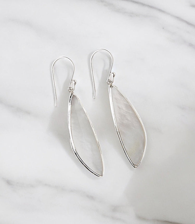 Mother of Pearl Scalene Drop Earrings