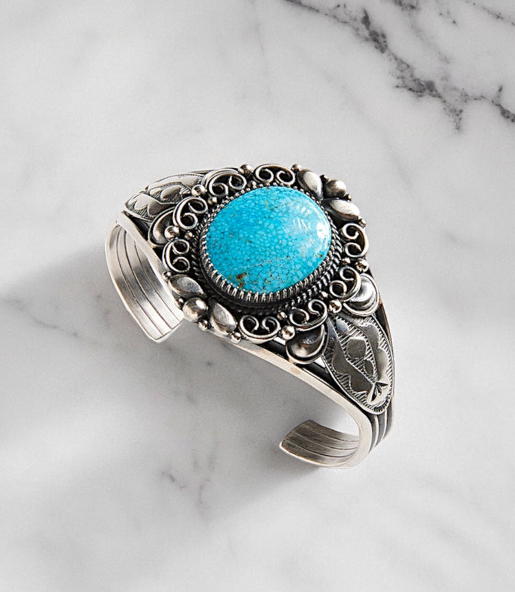 Turquoise Stone Cuff Bracelet