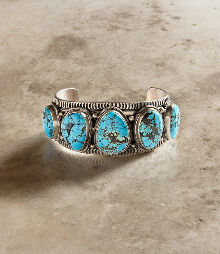 Natural Cloud Mountain Turquoise Cuff Bracelet