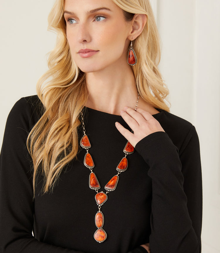 Spiny Oyster Drop Earrings