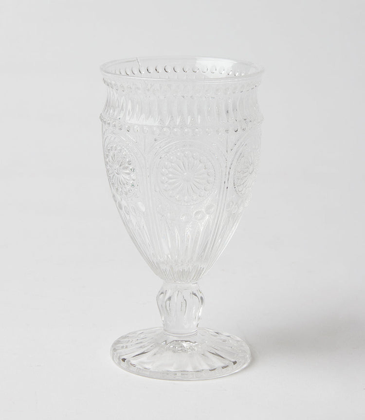 Vintage Style Pressed Glass Goblet