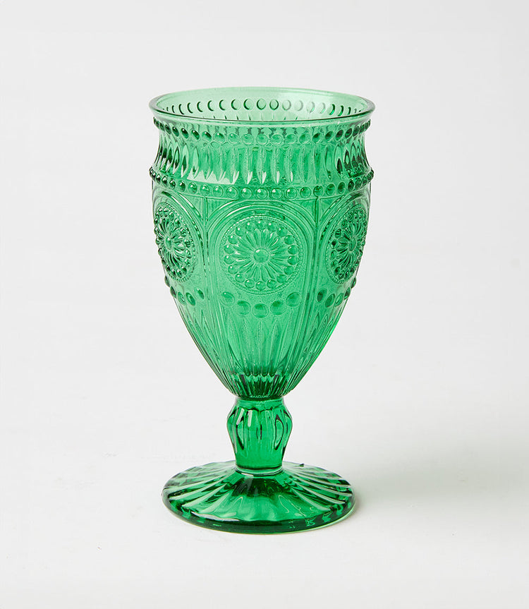 Vintage Style Pressed Glass Goblet