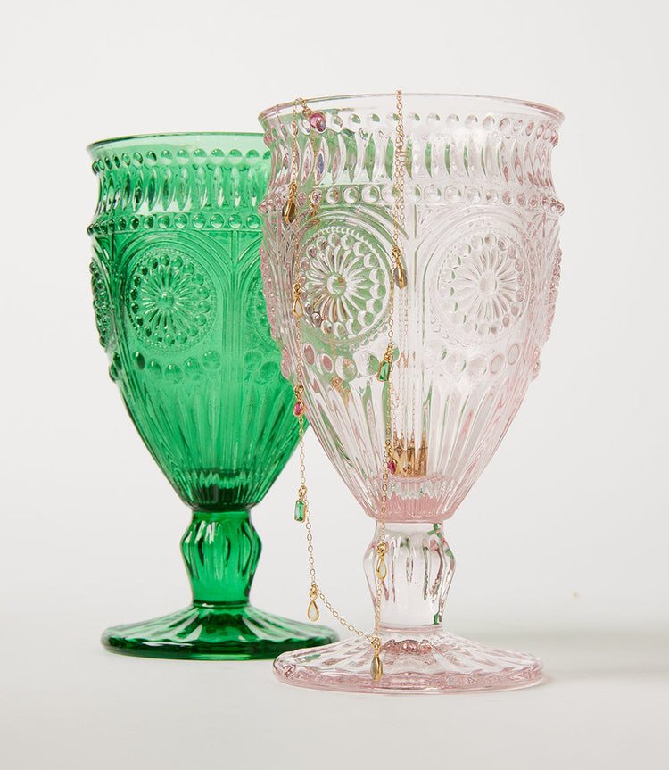 Vintage Style Pressed Glass Goblet