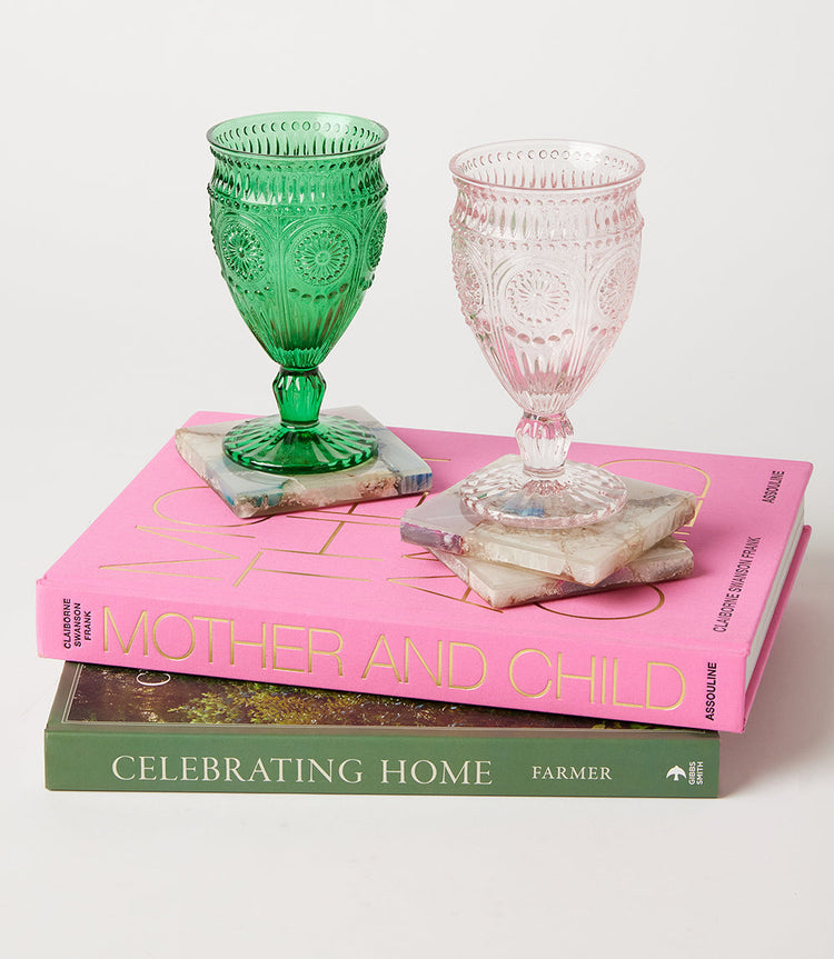 Vintage Style Pressed Glass Goblet