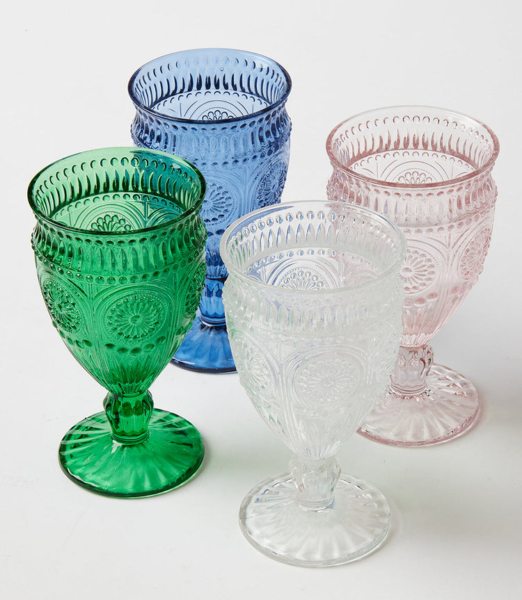 Vintage Style Pressed Glass Goblet