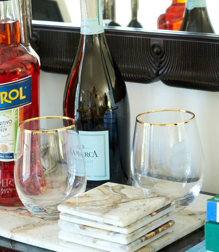 Stemless Wine Glasses, Set Of 2