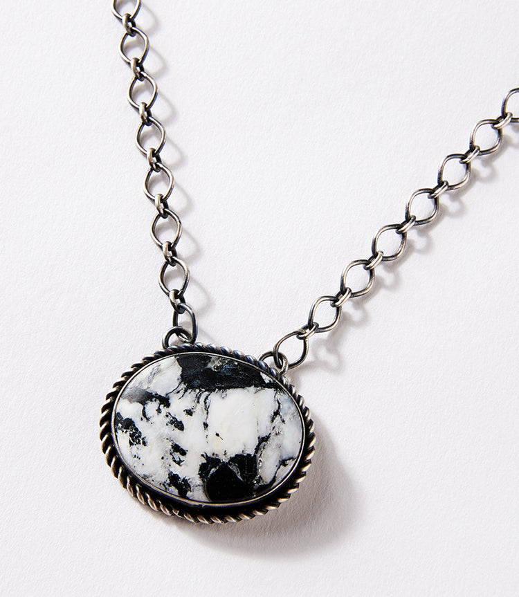 White Buffalo Pendant Necklace