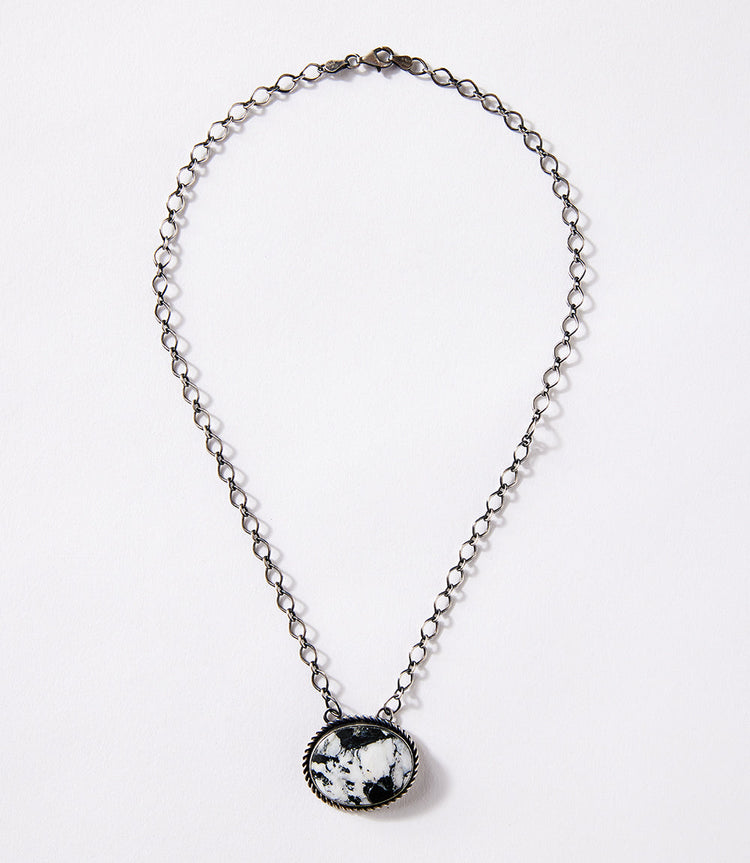 White Buffalo Pendant Necklace