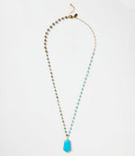 Turquoise Pendant Beaded Necklace