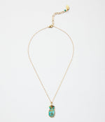 Turquoise Pendant And Beaded Cluster Necklace