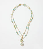 Pearl And Gemstone Cluster Necklace