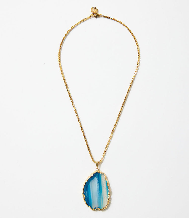 Blue Agate Pendant Necklace
